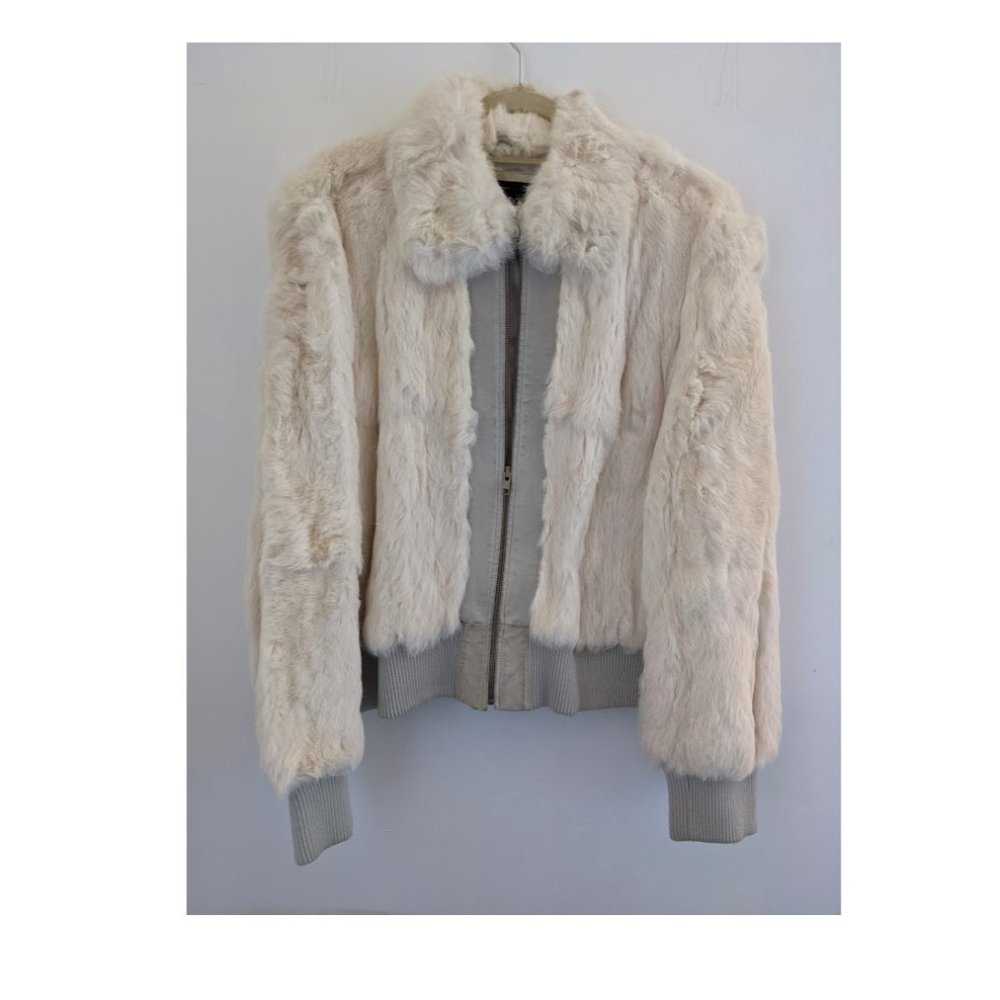 Vintage Natural White Rabbit Fur Coat